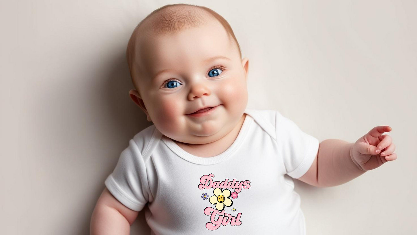 "Daddy’s Girl" Baby Onesie – Pink & White Edition Custom