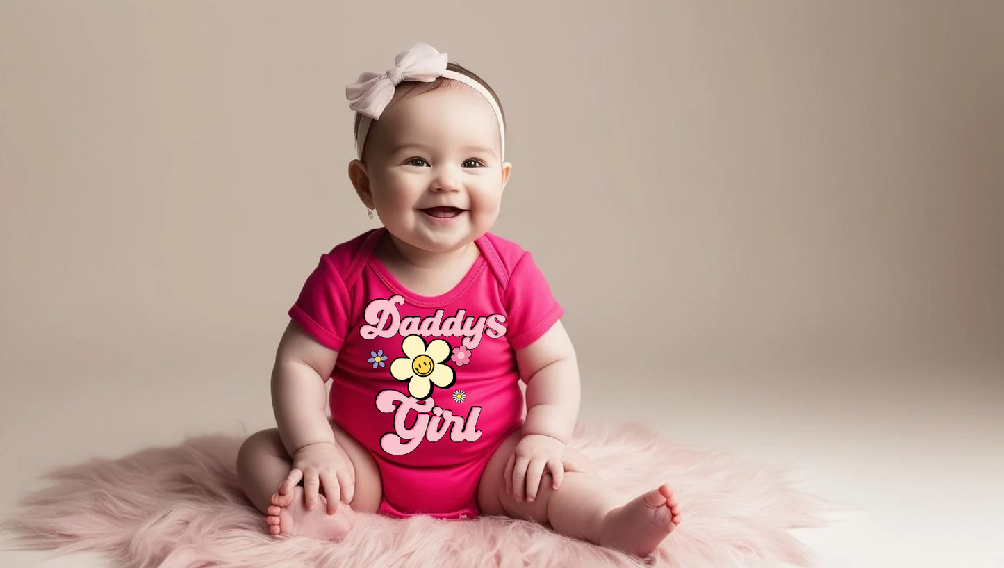 "Daddy’s Girl" Baby Onesie – Pink & White Edition Custom
