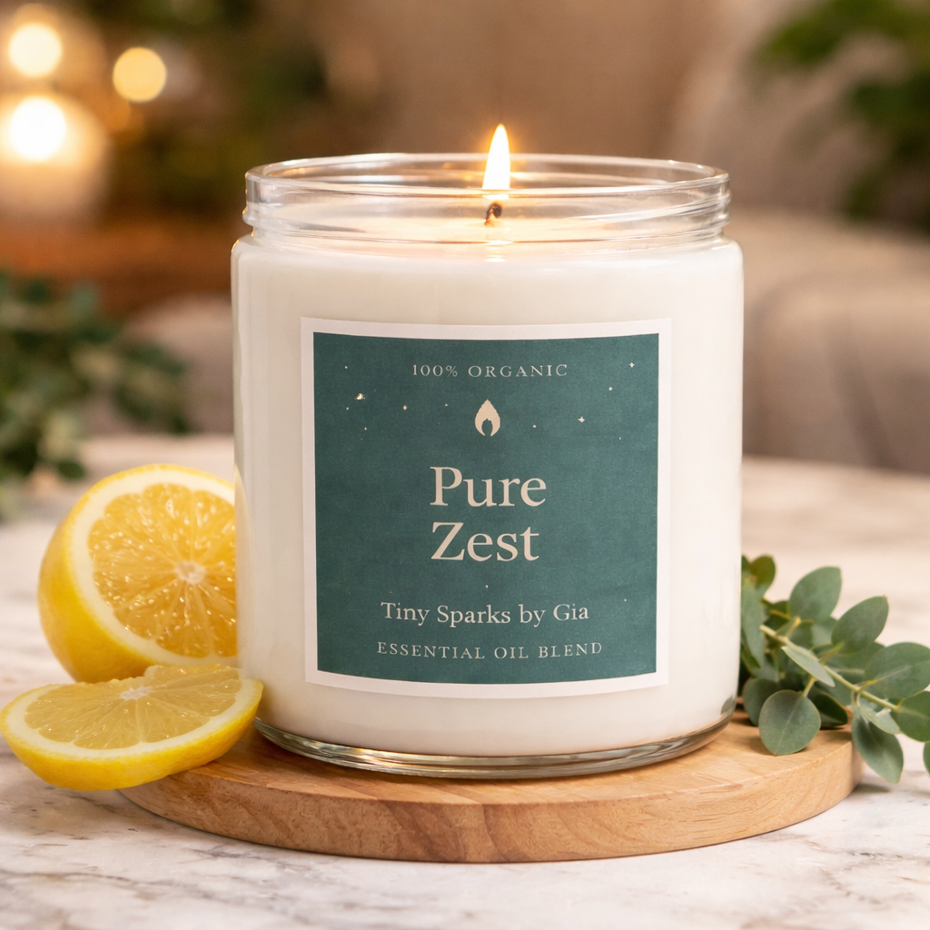 Pure Zest – 100% Organic Essential Oil Candle