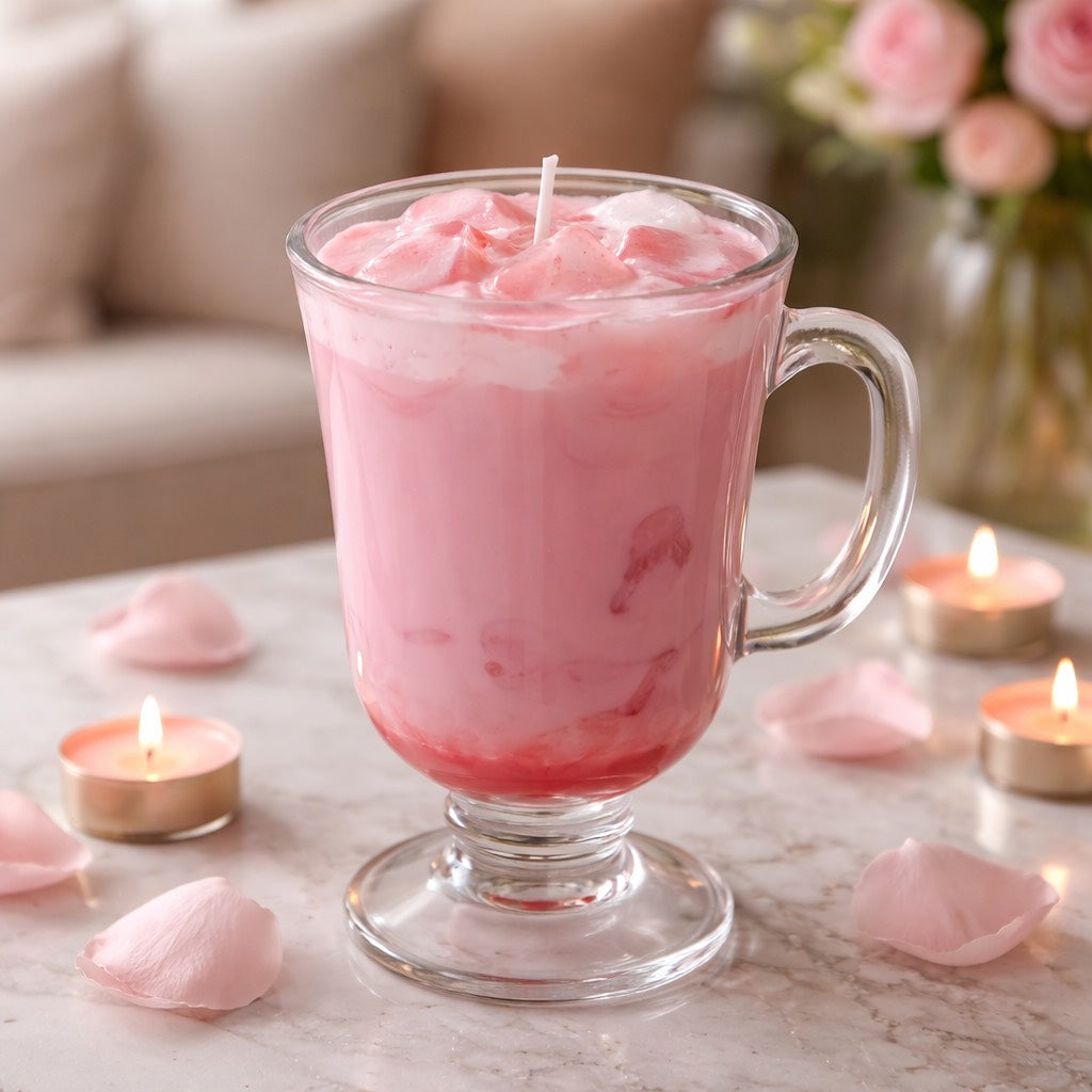 Strawberries & Cream Coconut Wax Candle – Irish Coffee Glass
