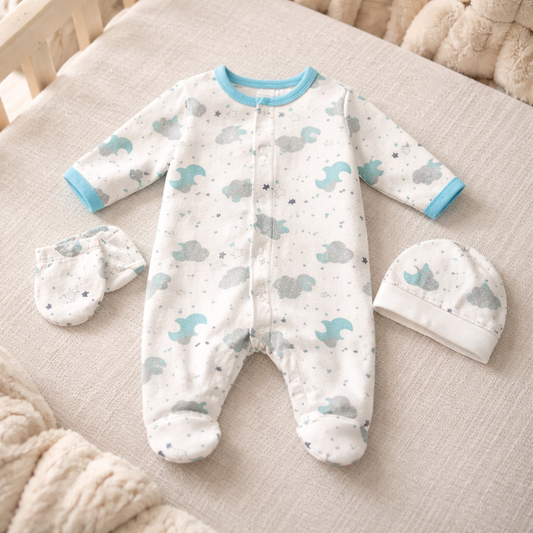 Little Dreamer Deluxe 6-Piece Moon & Clouds Baby Set