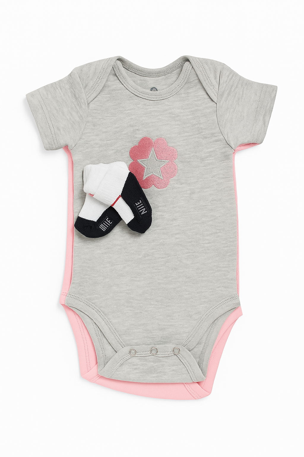 3-Pack Baby Girl Onesie Set – Star Award, Floral Butterfly & Soft Essentials Bodysuits (0–12 Months)