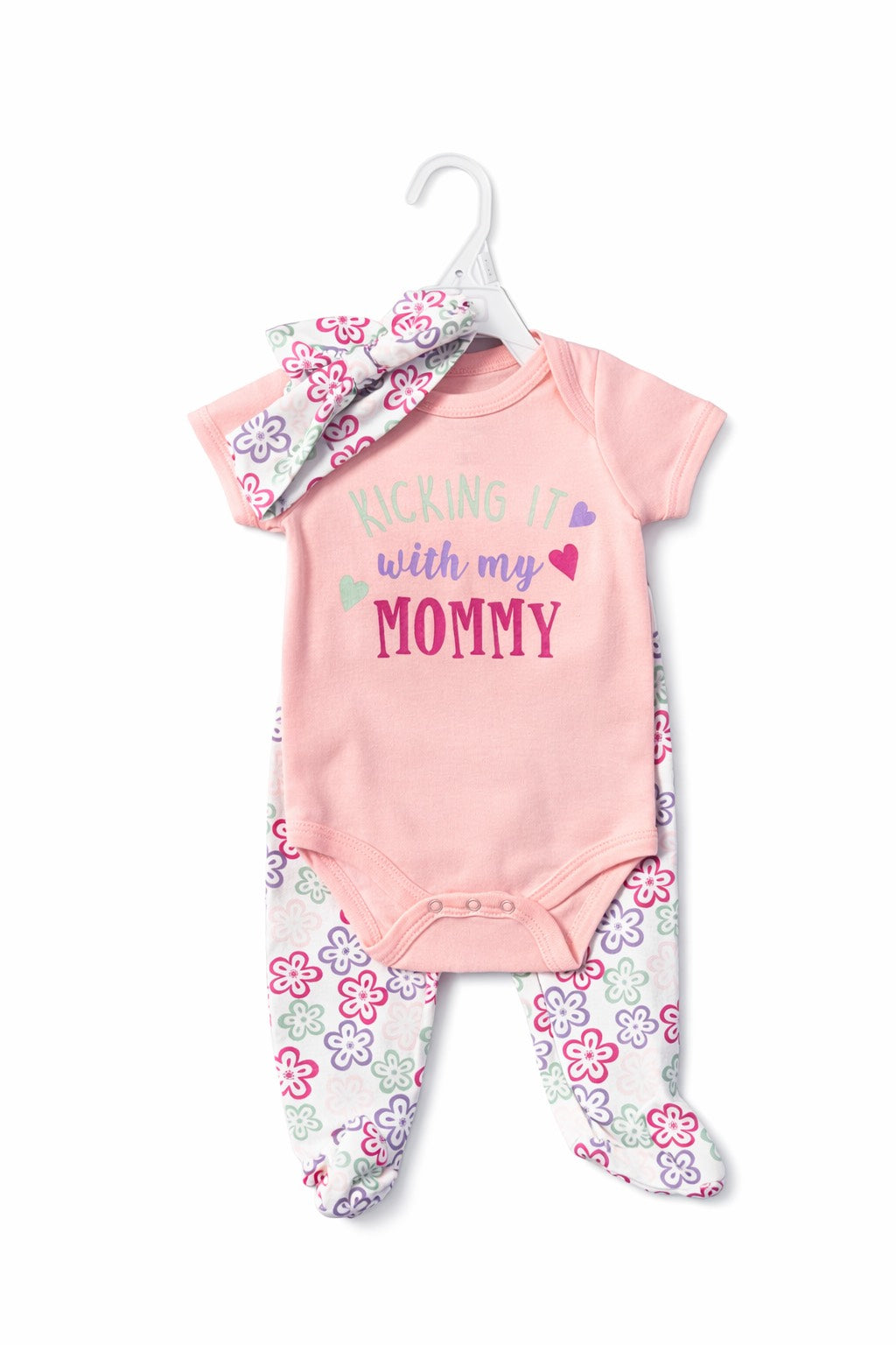 Kicking It with My Mommy 3-Piece Baby Girl Outfit