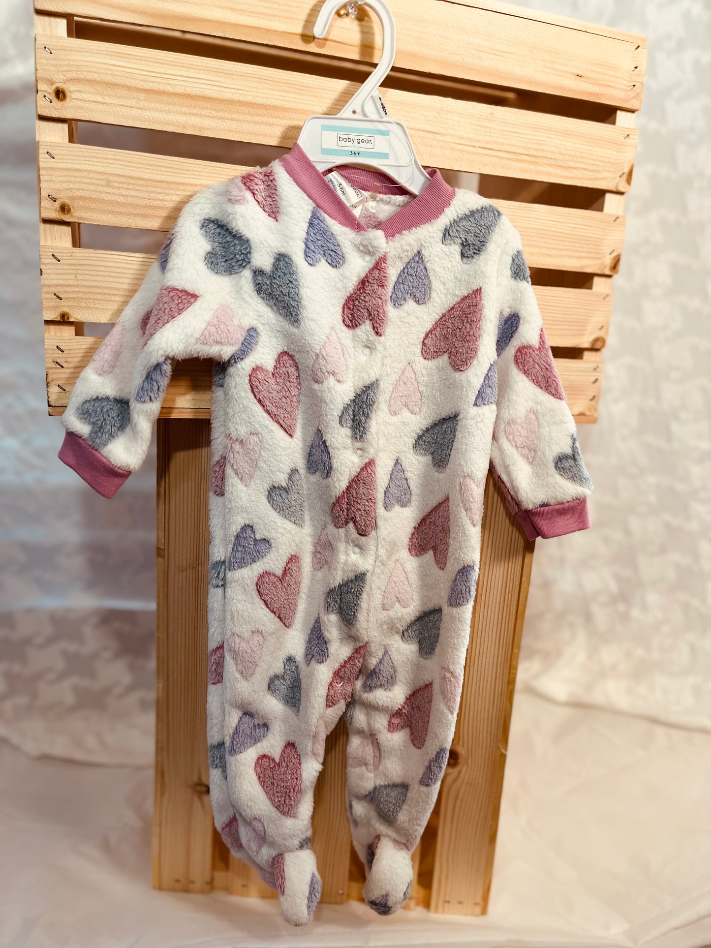 Snuggle Hearts Fleece Footed Sleeper – Baby Girl Pajamas