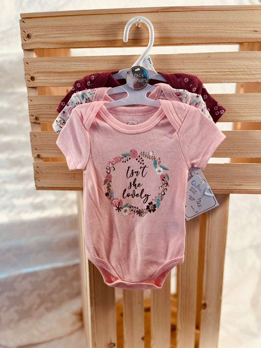 "Isn’t She Lovely" Baby Girl 3-Pack Bodysuits