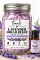 Lavender Dream Relief Soak Salts | Natural Sea Salt Bath Soak with Lavender Essential Oil & Real Lavender Flowers