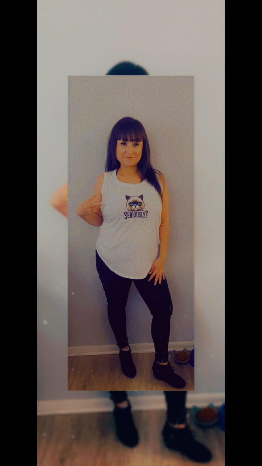 🐾 “Seriously?” Cat Face Women's Tank Top