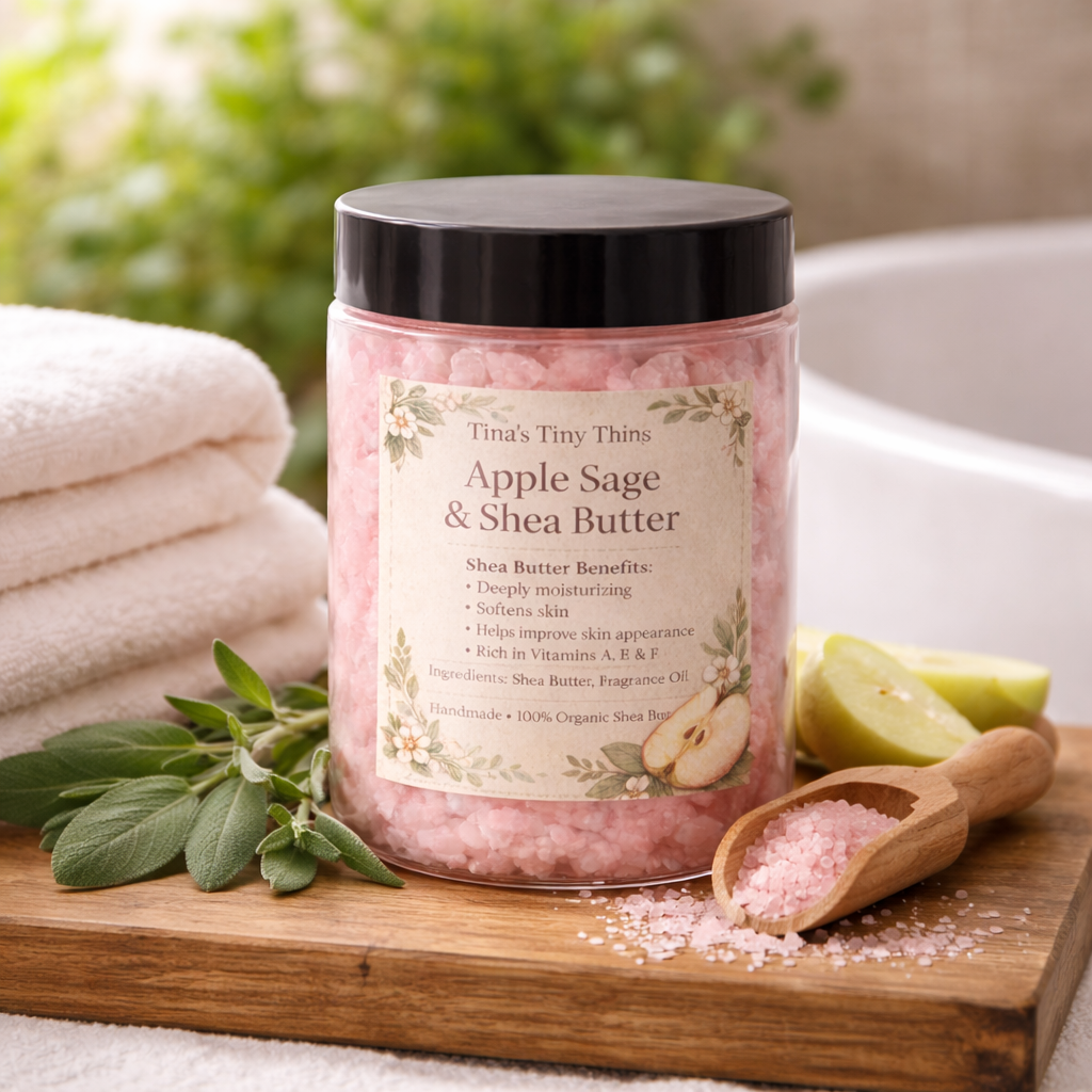 100% Organic Apple Sage Shea Body Butter – Deep Moisture & Skin Repair