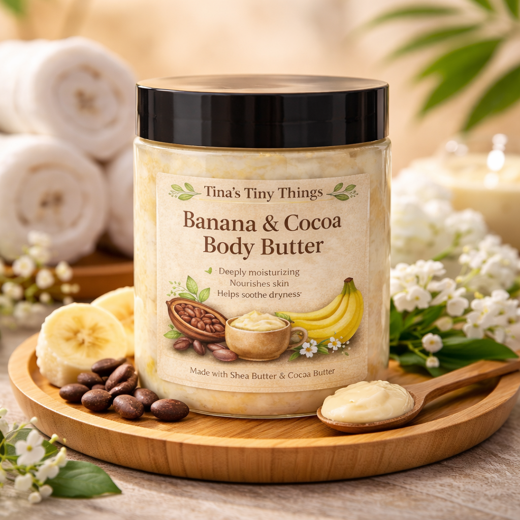 100% Organic Banana & Cocoa Body Butter – Deep Nourish & Skin Barrier Care