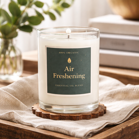 Air Freshening – 100% Organic Essential Oil Candle