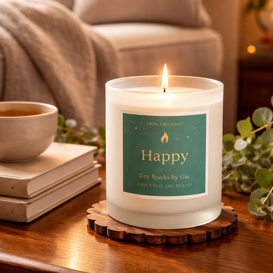 Happy – 100% Organic Essential Oil Candle