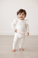 Ivory Dotted Ruffle Lounge Set – Two-Piece Baby Outfit
