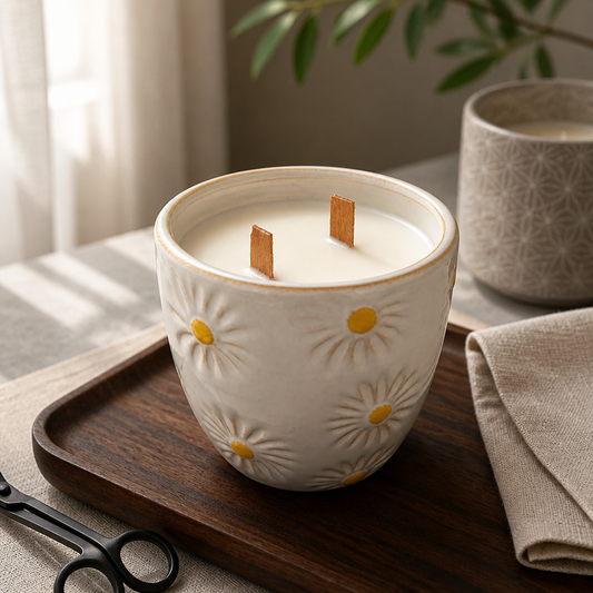 Lavender Coconut Organic Soy Candle – Handcrafted Wooden Wick Candle