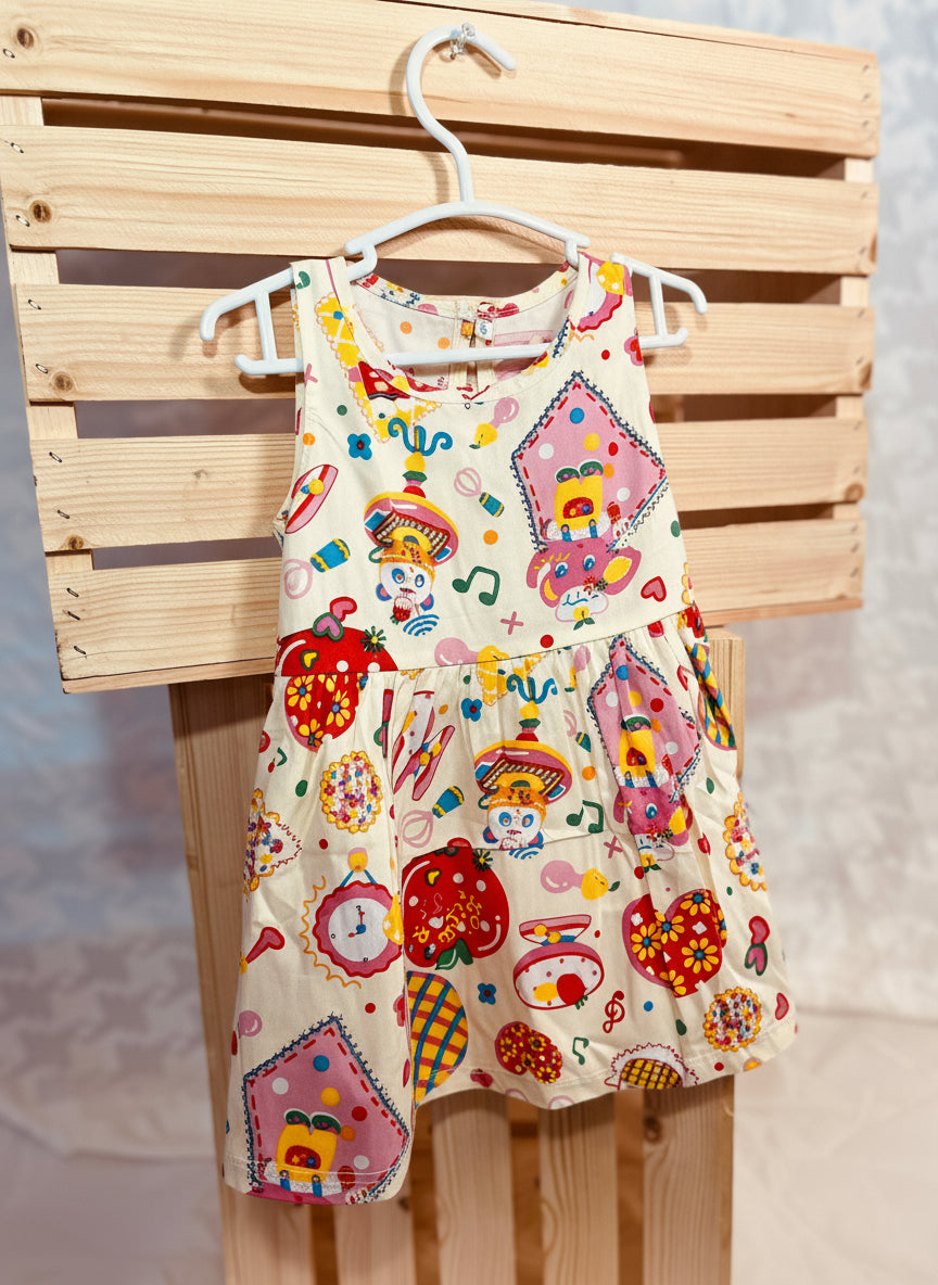 Carnival Cutie Play Dress – Toddler & Little Girls Sleeveless Outfit