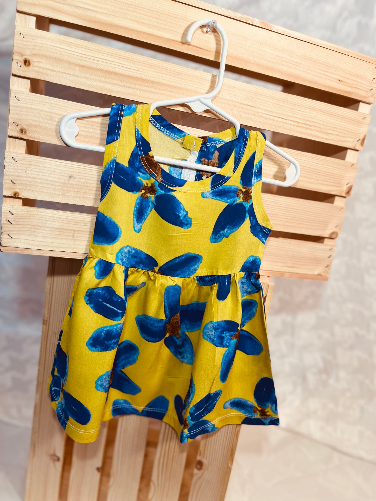 Sunshine Bloom Twirl Dress – Toddler & Little Girls Sleeveless Outfit