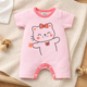 Pink Kitty Bow Baby Romper