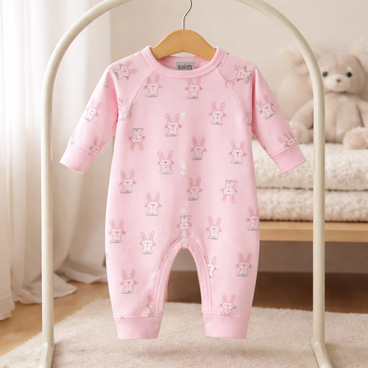 Blush Bunny Snap Romper – Soft & Cozy Baby One-Piece