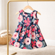 Floral Navy Toddler Dress | Sleeveless Pink Flower Baby Dress