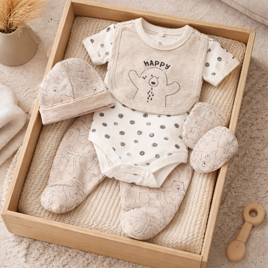 Tiny Bear Snuggles 6-Piece Baby Essentials Set