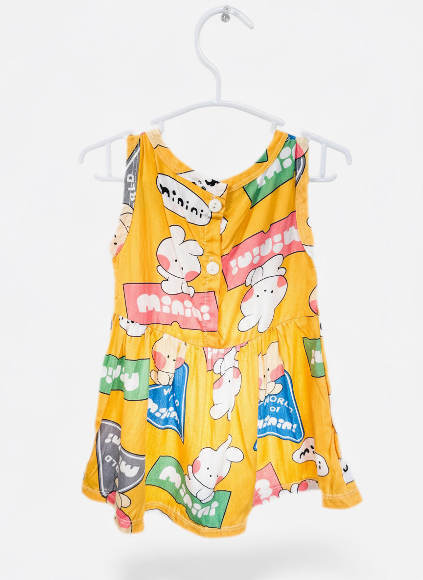World of Minini Bear Dress – Creamsicle Orange Baby Dress (9–12 Months)